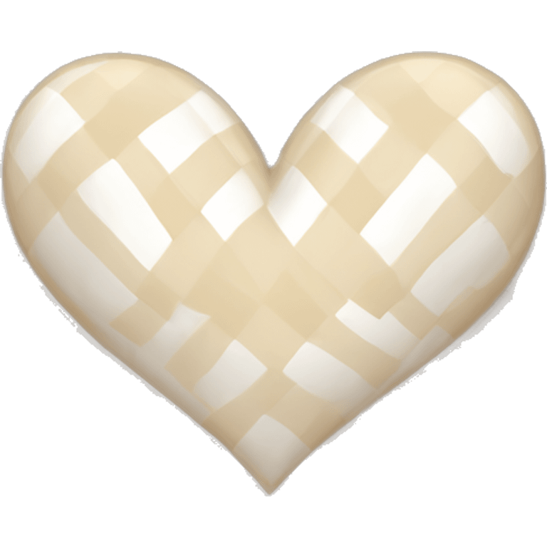 Checkered heart beige and white emoji