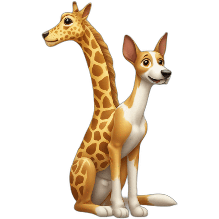 Chien sur un lapin sur une girafe emoji