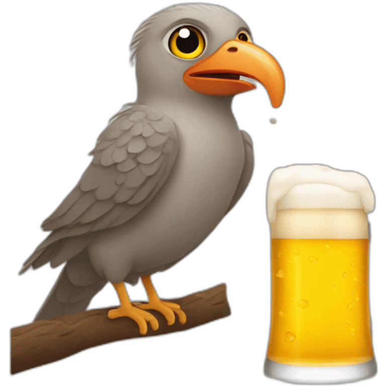 duolingo bird drinking beer emoji