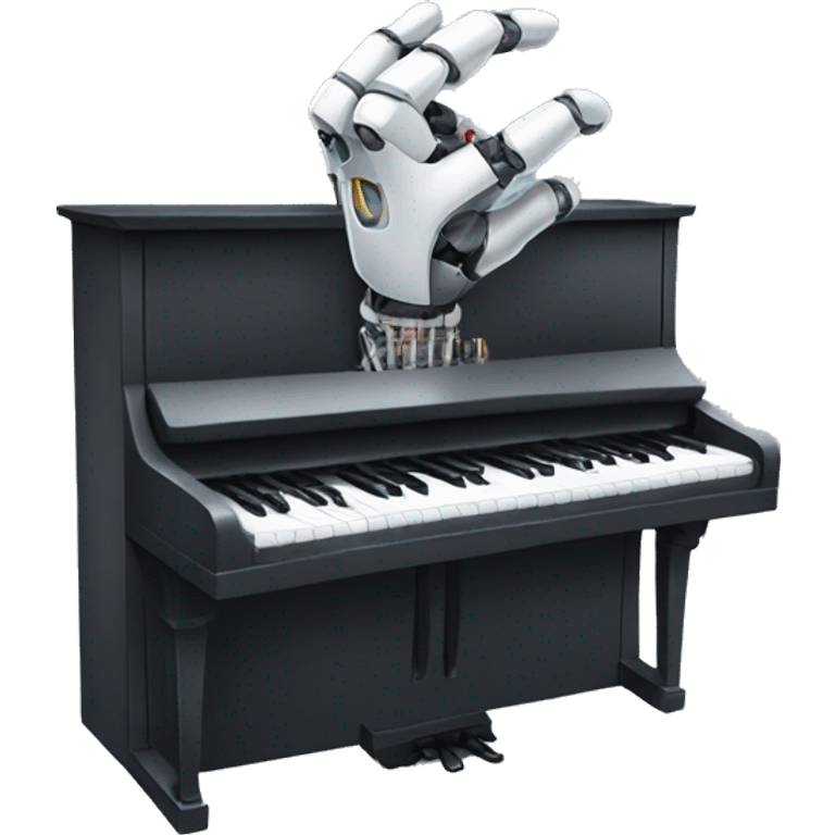 a robot hand plays piano emoji