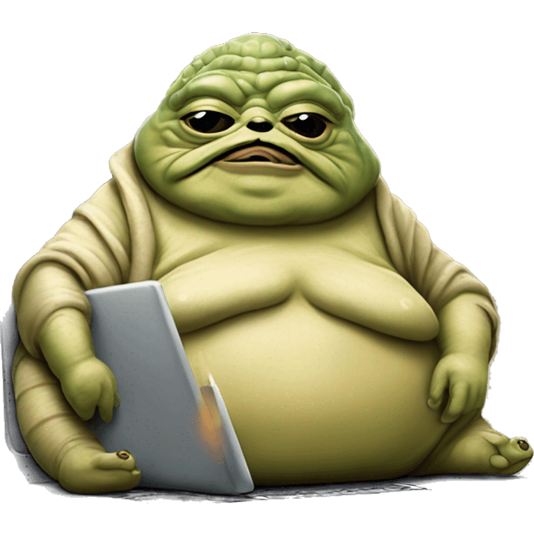 Jabba the Hutt from Star Wars with a laptop emoji