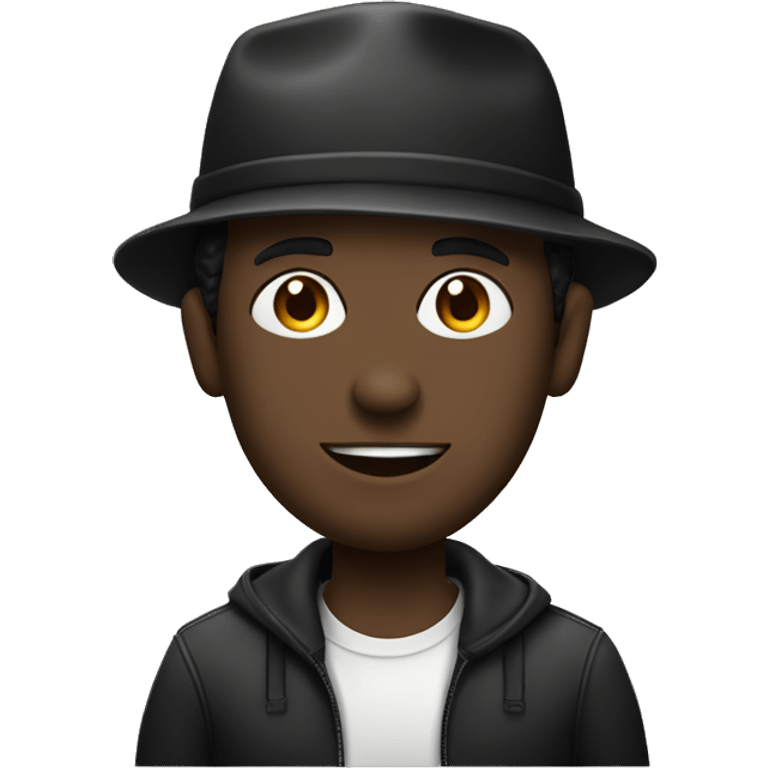 hombre de negro con gorra y mascara negra emoji