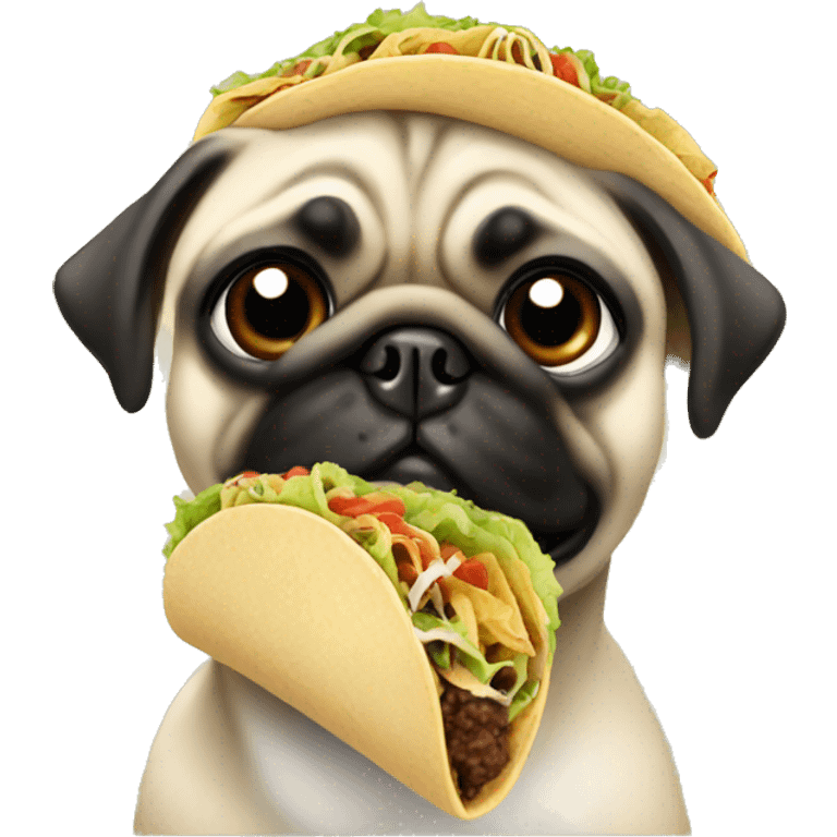 pug eating tacos  emoji