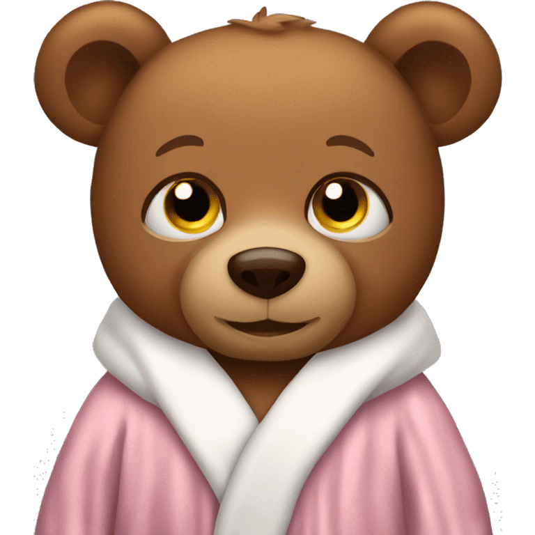 Brown Teddy bear wearing bath robe emoji