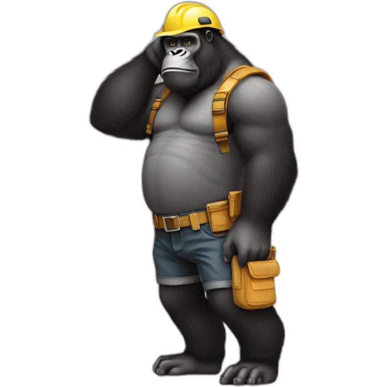 serious builder gorilla in full growth emoji