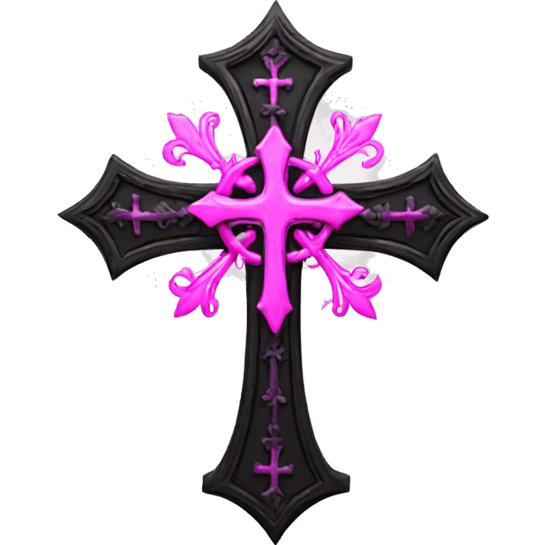 gothic cross pink emoji