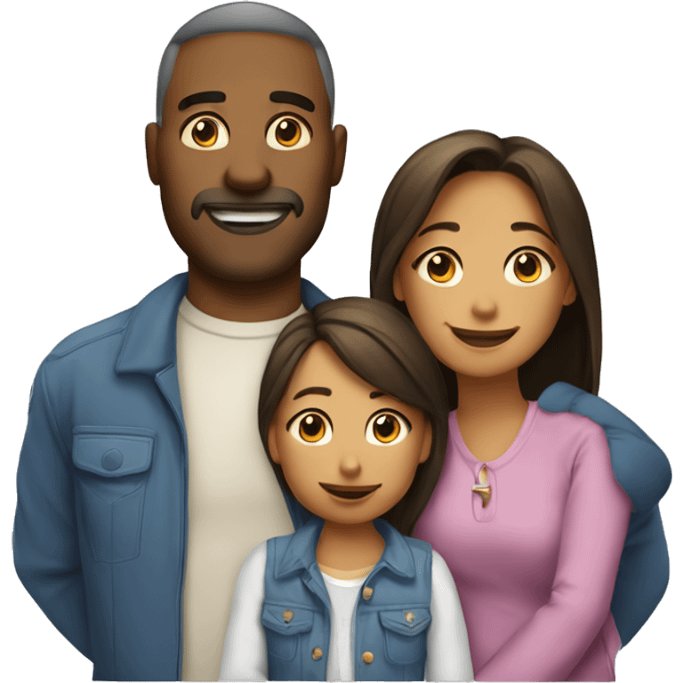 father mother small daughter together as family  emoji