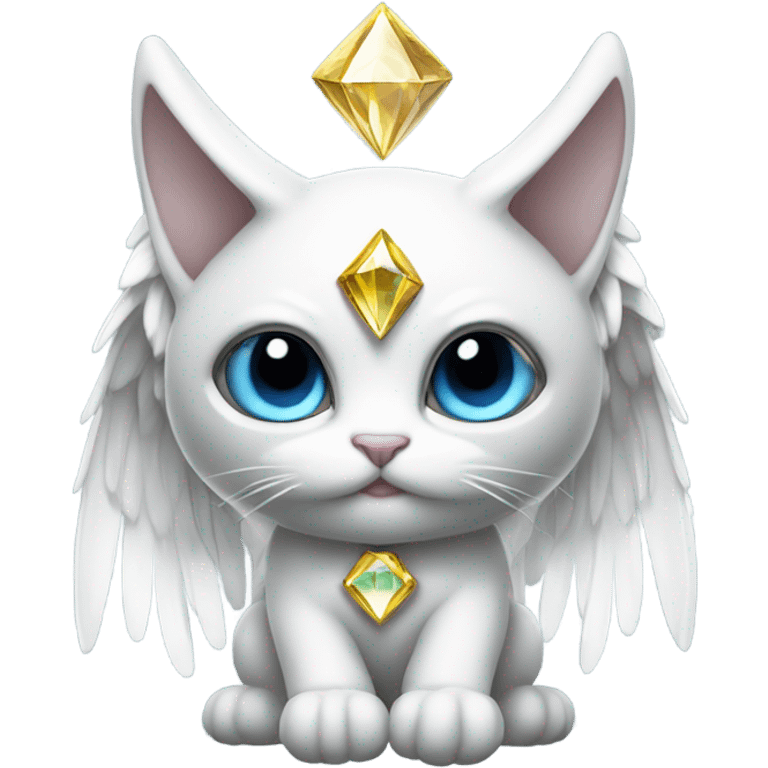 Diamond Omni-Cat God with wings and a ring around its body  emoji