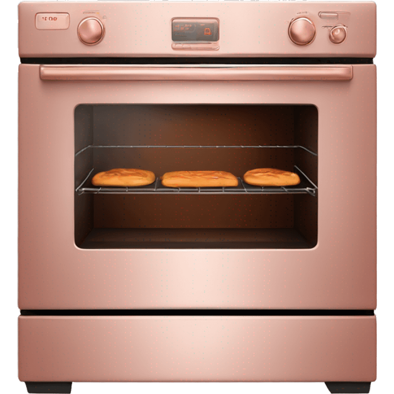 Realistic side view of rose gold oven. emoji