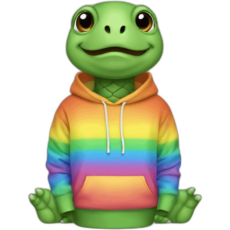 turtle in rainbow hoodie emoji