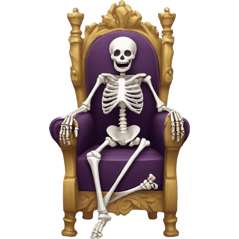 A laughing skeleton on a throne emoji