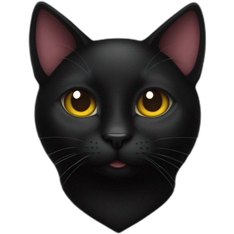 black cat with heart eyes emoji