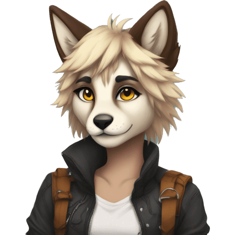 Edgy modern anthro furry sona by Falvie, AngieWolf emoji