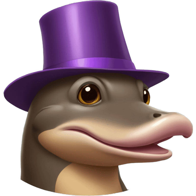 Platypus with birthday hat emoji