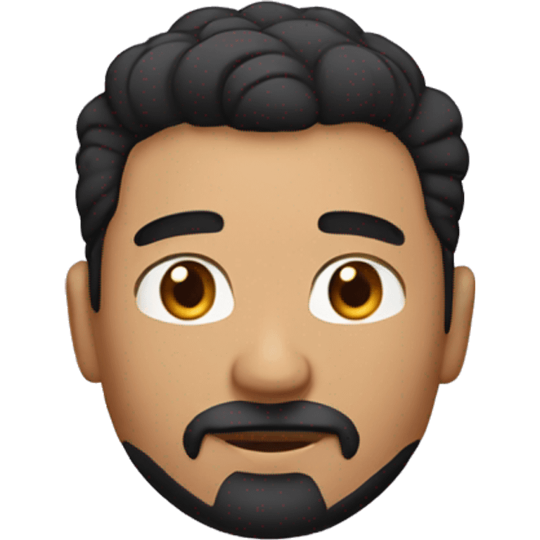 full Man with short black hair and goatee beard emoji