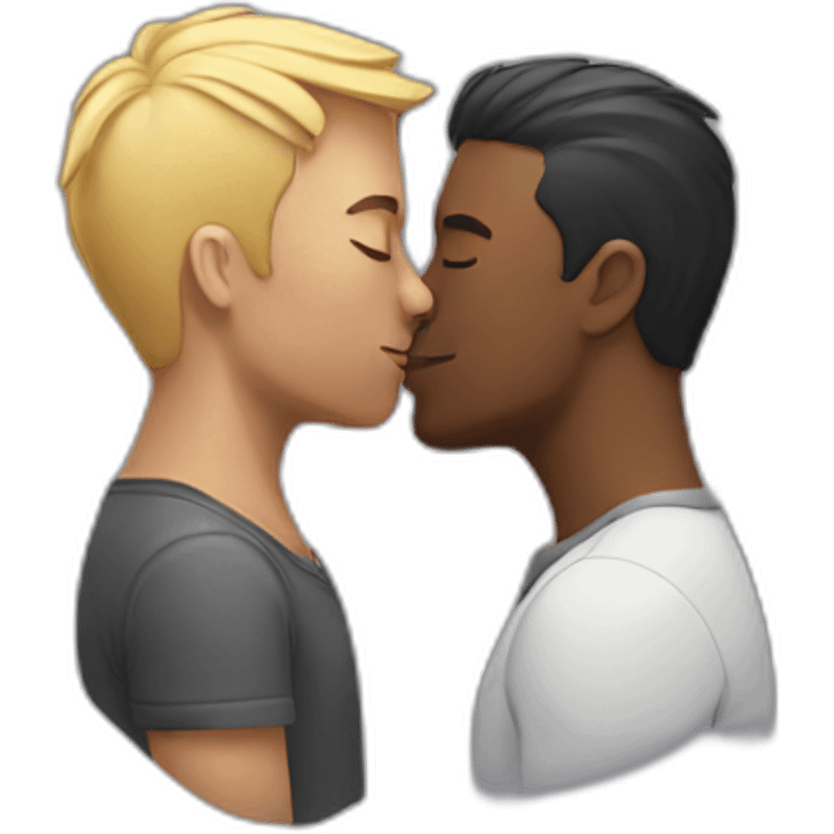 gay man kissing emoji