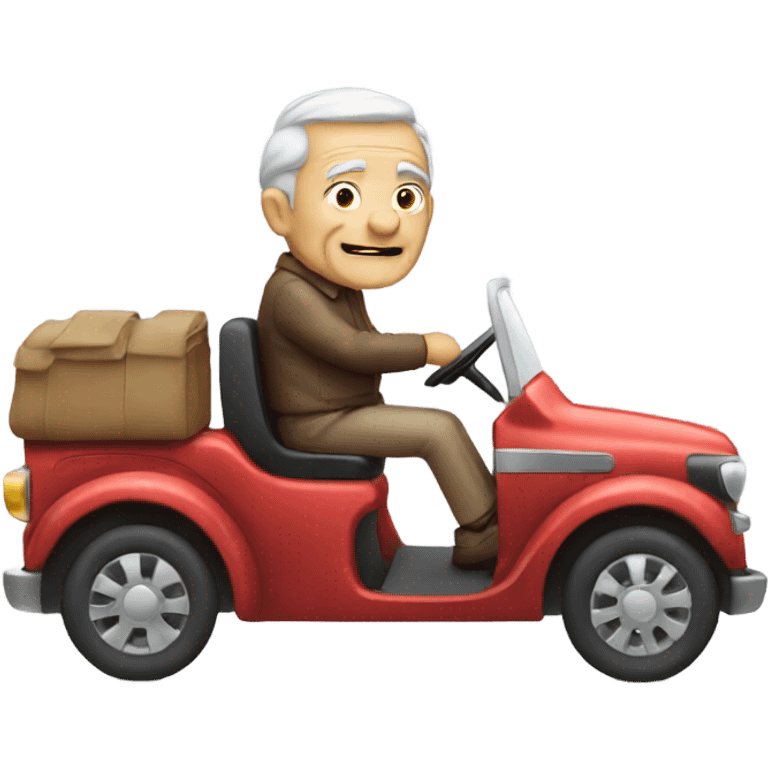 Old man driving car emoji