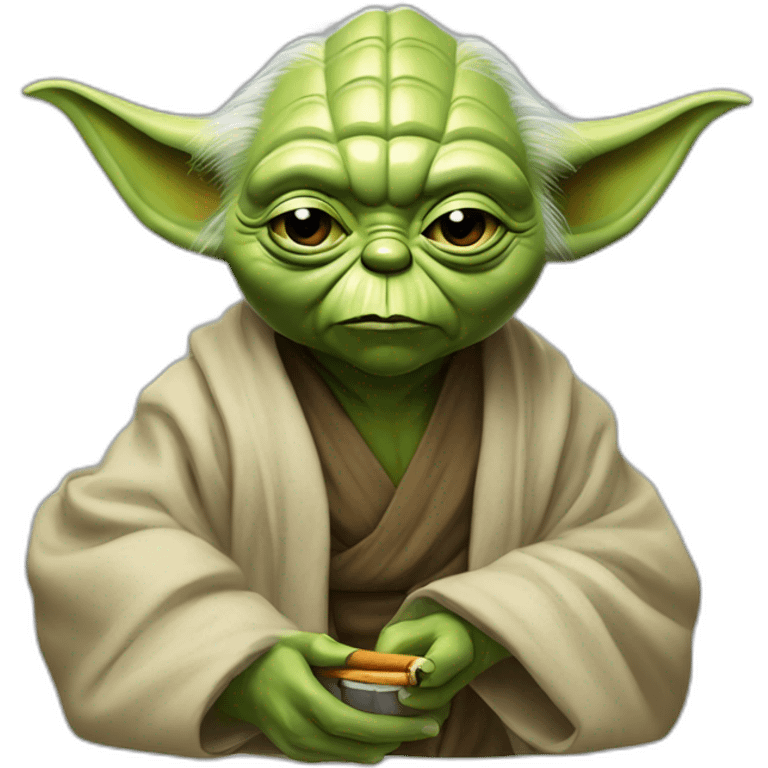 Yoda qui fume un cigare emoji