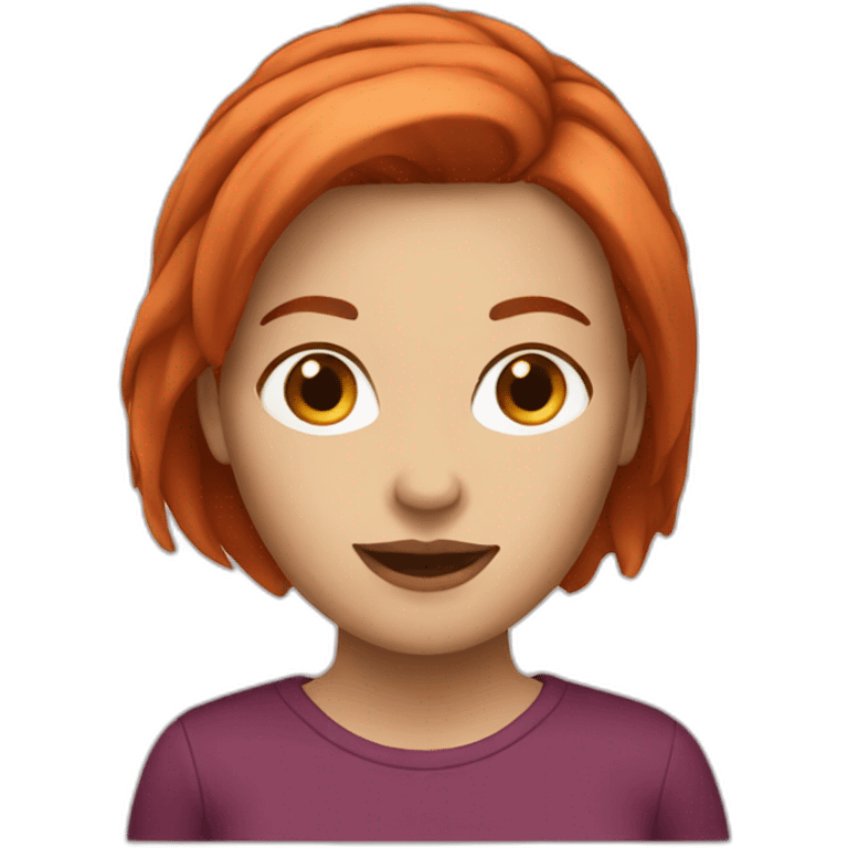 white-woman-with-brown-red-hair emoji