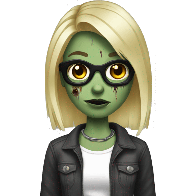 zombie girl with blonde hair as dj emoji