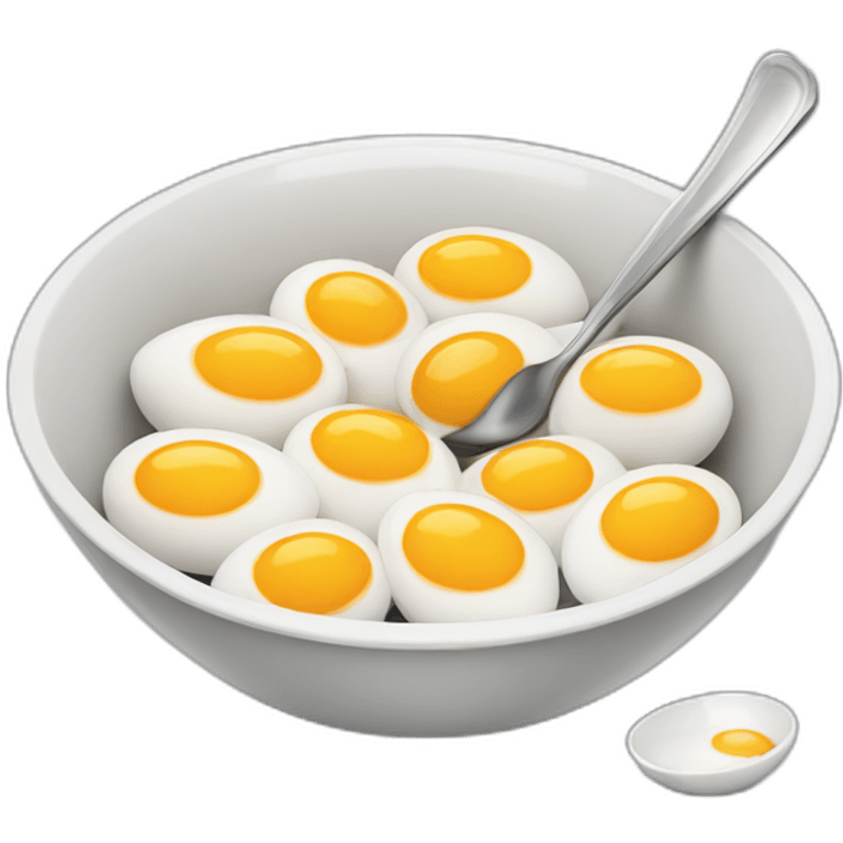 bowl of non-cracked eggs with a spoon emoji