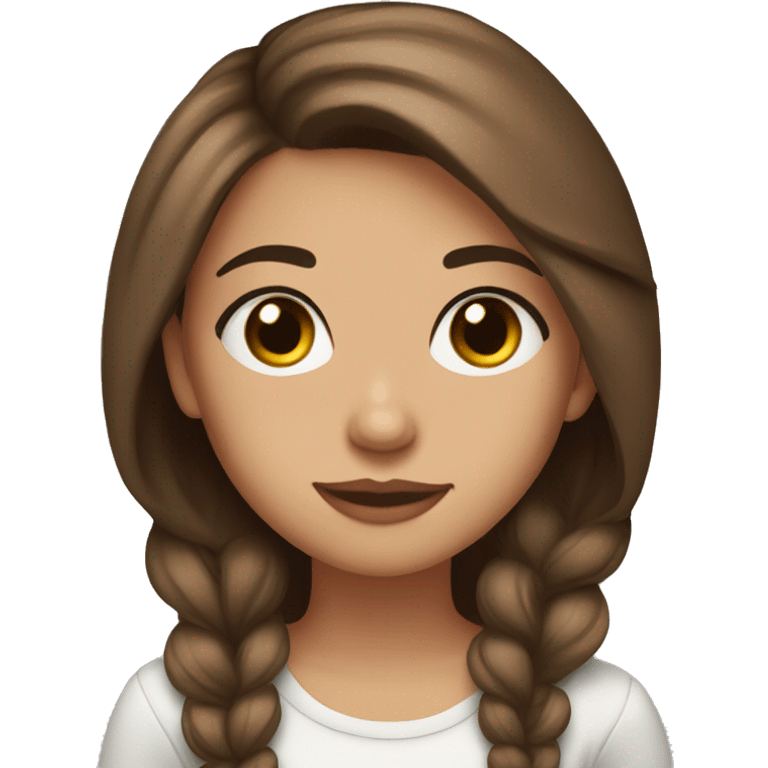 Girl,brown tall hair and brown eyes,long lashes ‘drink tea emoji