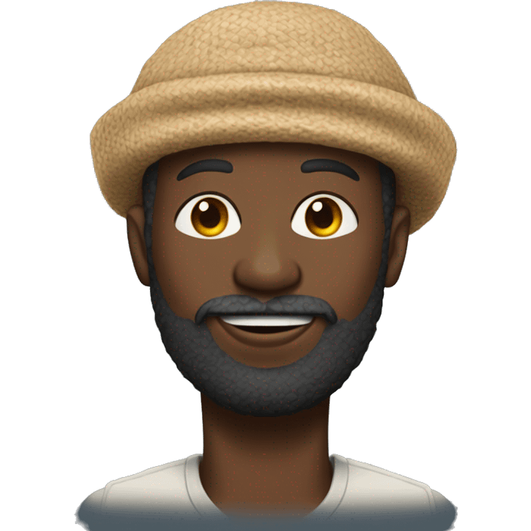 Un homme africain avec une grande barbe et un bonnet emoji