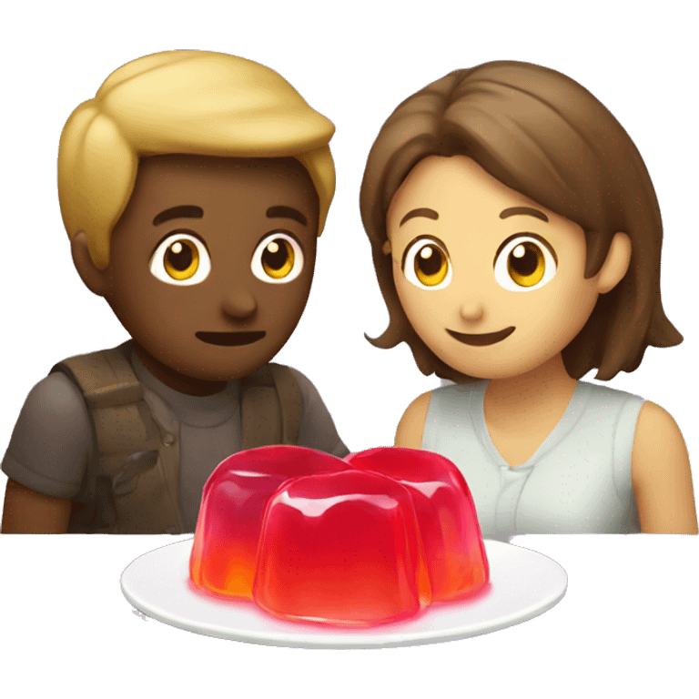 A couple eating jelly emoji