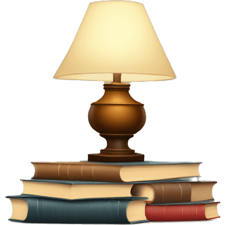 Lamp and stacks of books  emoji