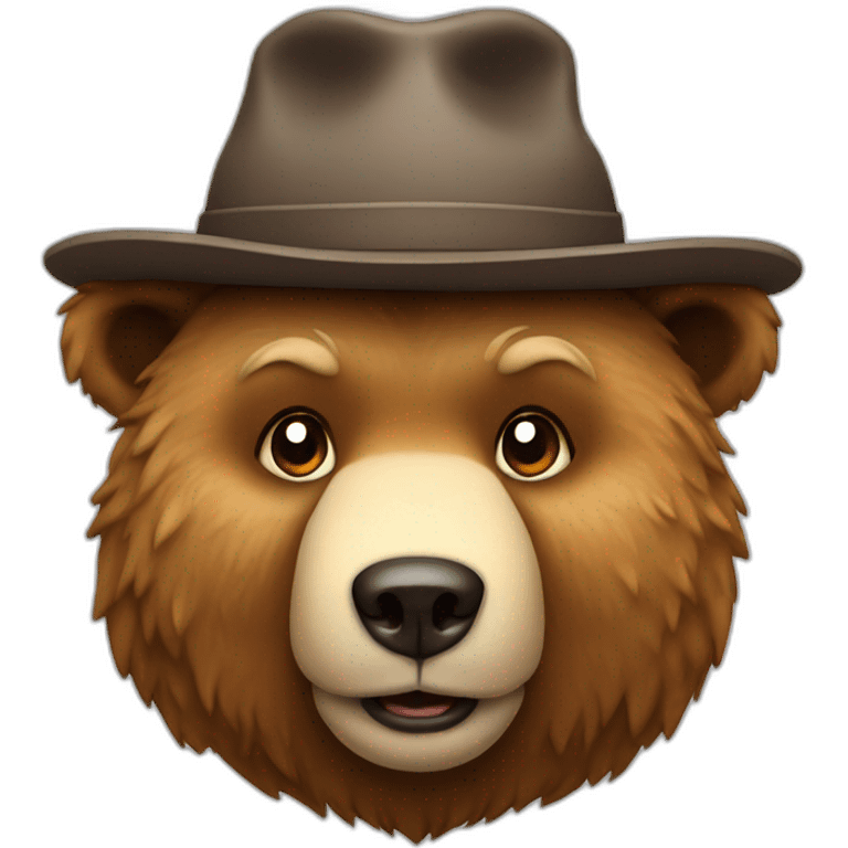 Bear with hat emoji