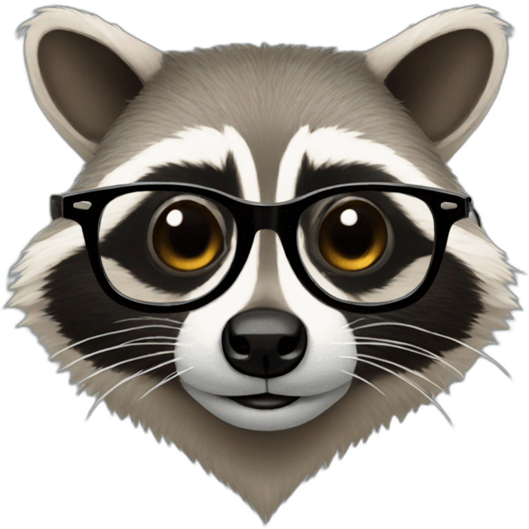 raccoon with glasses emoji