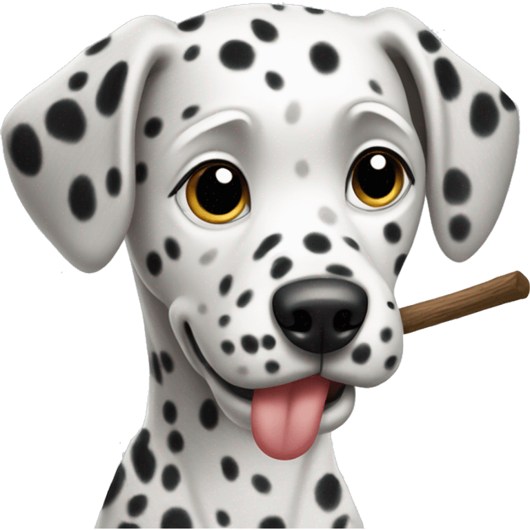 Dalmatian with a stick  emoji