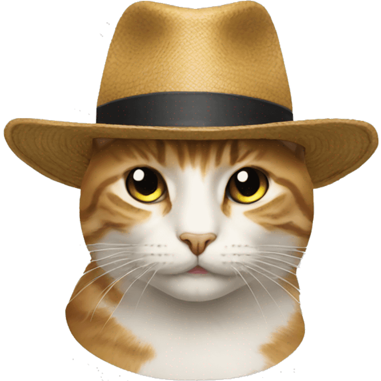 hat on cat head emoji