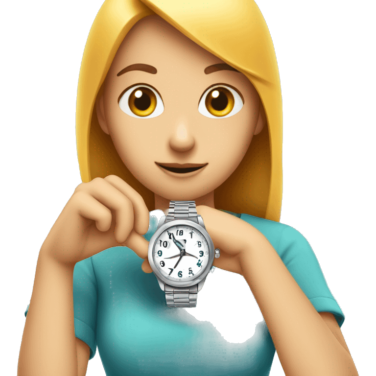 Fish checking Time on her watch emoji