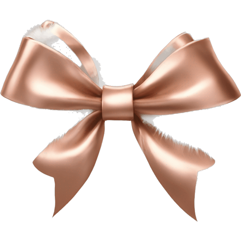 Realistic isolated rose gold bi edges of the bow lined with white fur. emoji