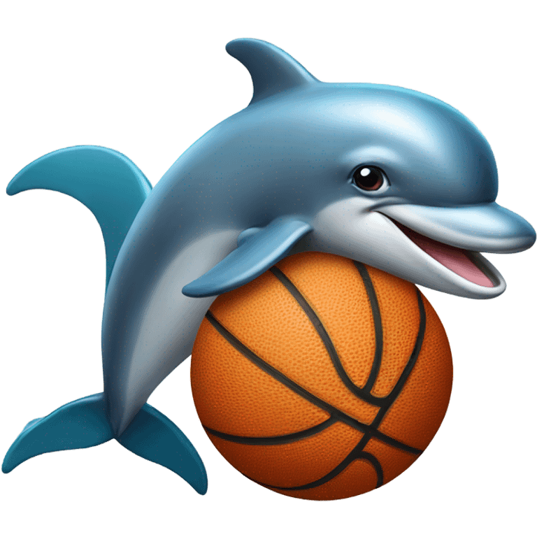 Dolphin with a basketball emoji