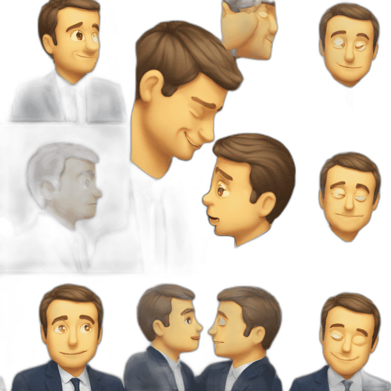 Emmanuel Macron kiss Gerald Darmanin emoji