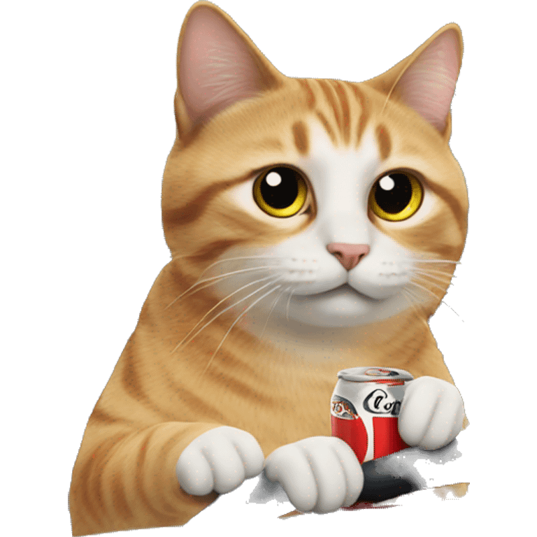 Cat drinking a Coke while driving  emoji