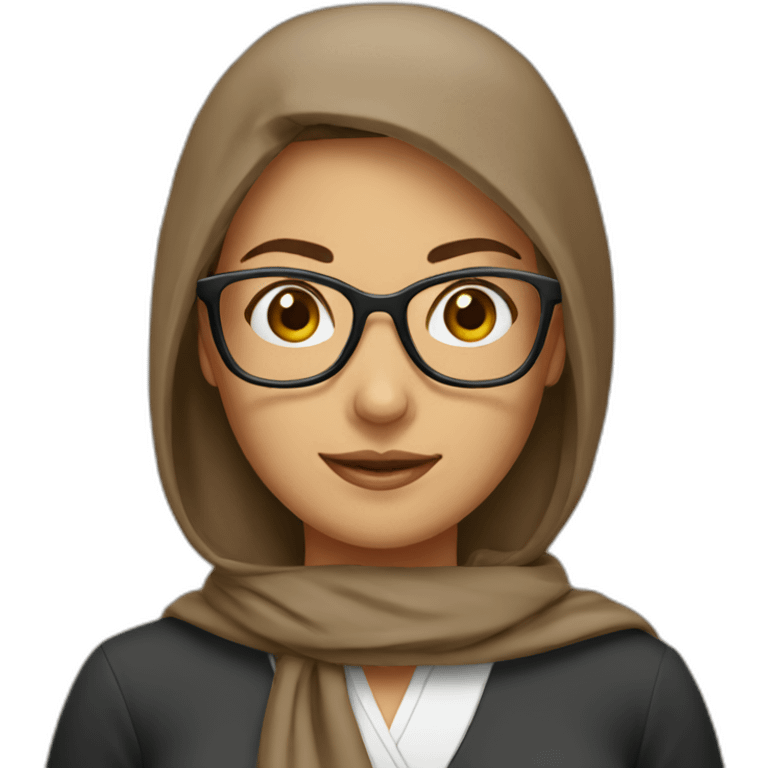 brown head scarf glasses female teacher emoji