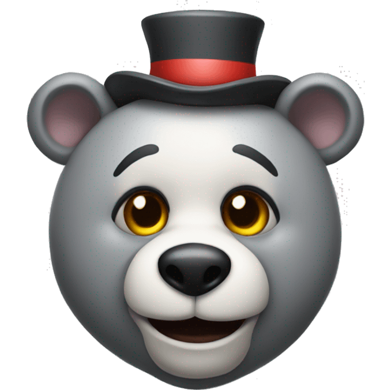 realistic-grey-bear-with-a-clown-makeup  emoji