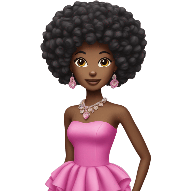 Black afro Barbie emoji