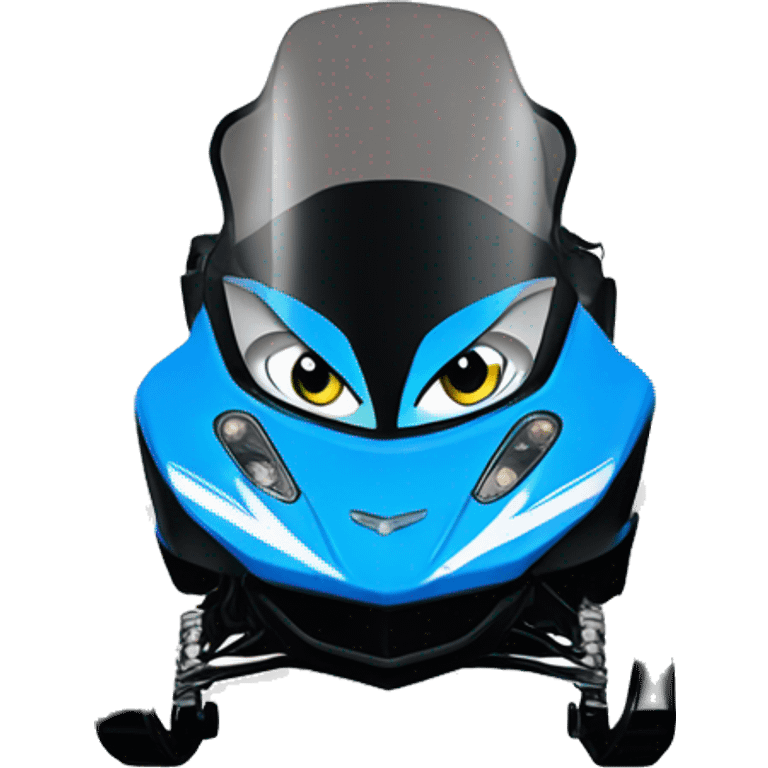 Blue and black arctic cat snowmobile  emoji