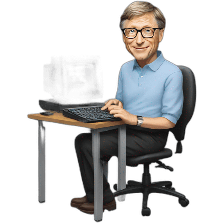 bill gates with computer emoji