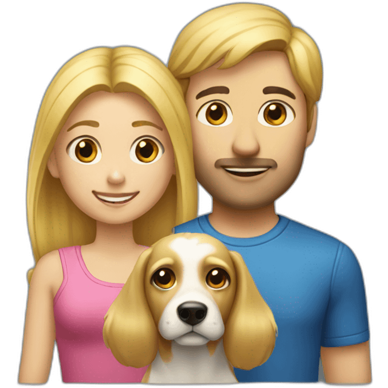 blond-hair-man-and-girl-with-dog emoji