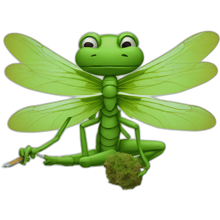 dude smoking weed on a big dragonfly emoji