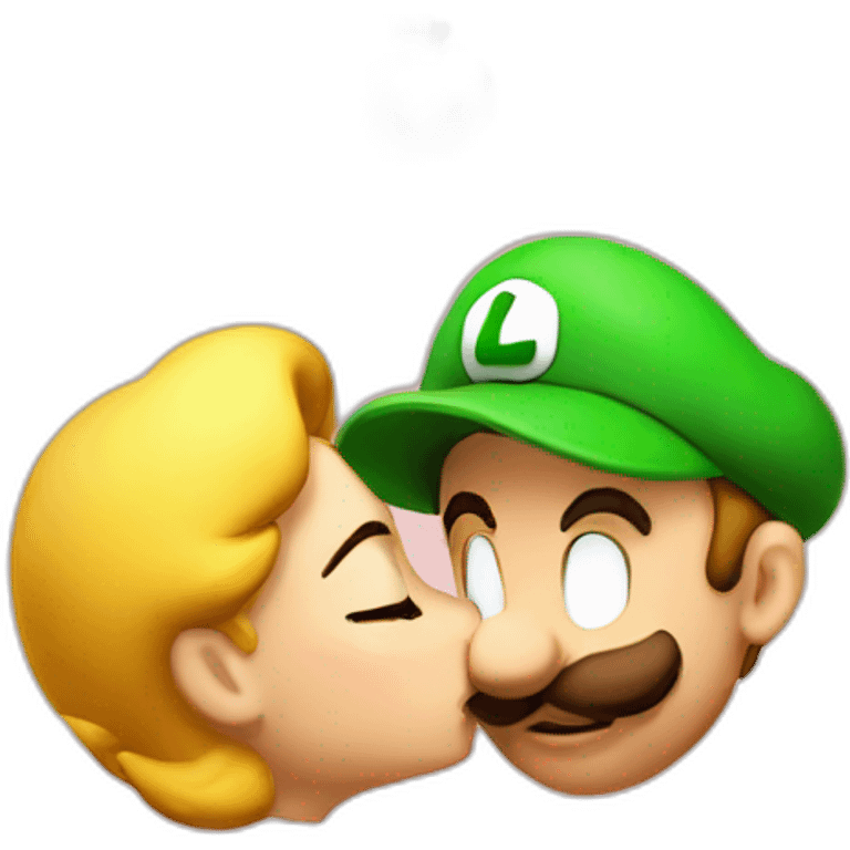 luigi-kissing-peach emoji