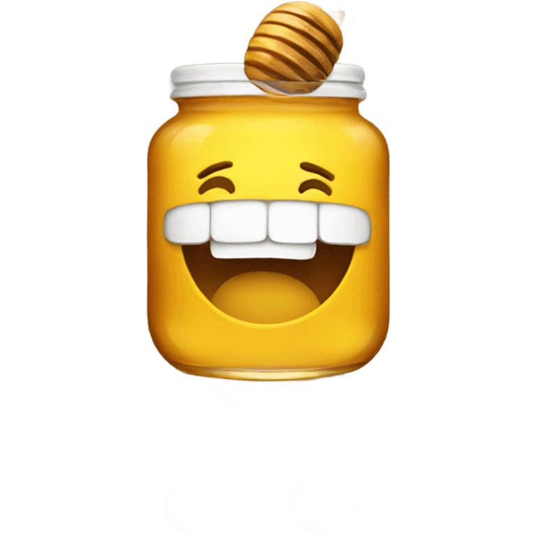 Smiling emoji with honey in mouth emoji