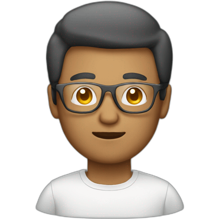 man with macbook with white transparent glasses  emoji