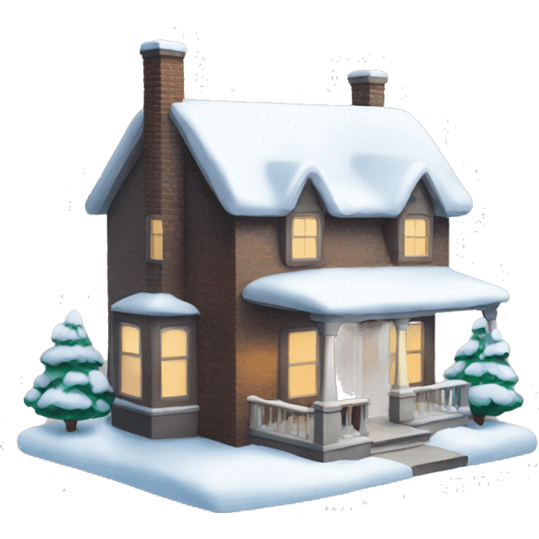 House with snow on it emoji