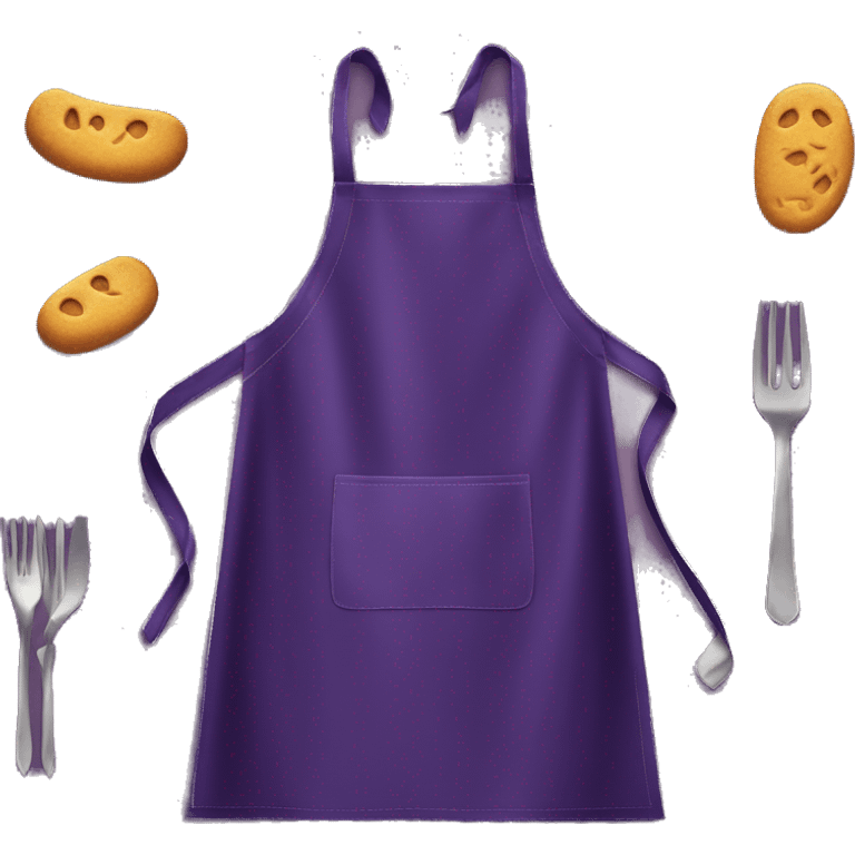 Realistic isolated dark purple kitchen apron  emoji